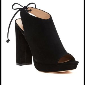 Pour La Victoire black suede platform sandals